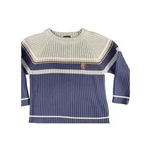 Timberland Boys Knit Sweater Size 5 Blue Gray Color Block Long Sleeve